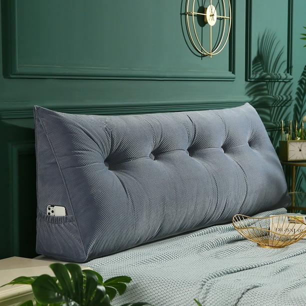 Details about  / Crown Bedside Cushion Cover Washable Soft Velvet Backrest Lumbar Pillowcase